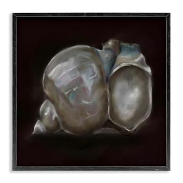 Imagem de Stupell Industries Arte giclée emoldurada cinza Treasure Of Sea Shell, design de Mary Sparrow, 61 x 61 cm