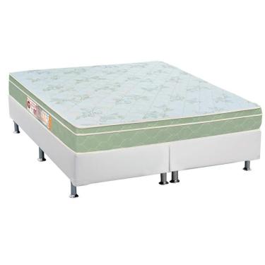 Imagem de Cama Box Queen: Colchão Espuma Castor D33 Sleep Max + Base Crc Courano White(158X198)