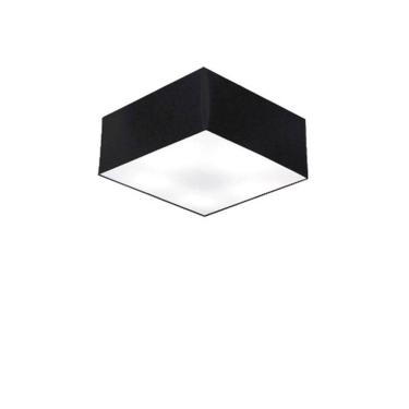 Imagem de Plafon Quadrado Md-3000 Cúpula Em Tecido 12/25x25cm Preto - Bivolt