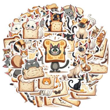 Imagem de 150 peças adesivos fofos de papelaria de pão de gatos brinquedo encantador para telefone faça você mesmo, laptop, scrapbook, bicicleta, faça você mesmo, telefone, guitarra, laptop, notebook, mala de