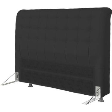 Imagem de Cabeceira Dama 1,60 Cm Cama Box Queen Suede Preto