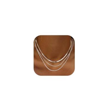 Imagem de Colar de prata feminino, gargantilha de corrente de cobra banhada a ouro 14 k, colar delicado de espinha de peixe, joia de ouro empilhável simples, presente de joia de ouro, hipoalergênico resistente