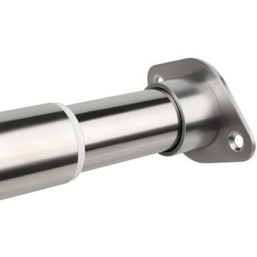 Imagem de LOMILD Haste de armário ajustável para pendurar roupas, haste de aço inoxidável de 76 a 101 cm para armário resistente, prata