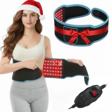 Imagem de Cinto terapêutico de luz vermelha com controlador, luz infravermelha, aquecimento, luz, terapia portátil de luz vermelha para mulheres e homens, músculos relaxantes, azul