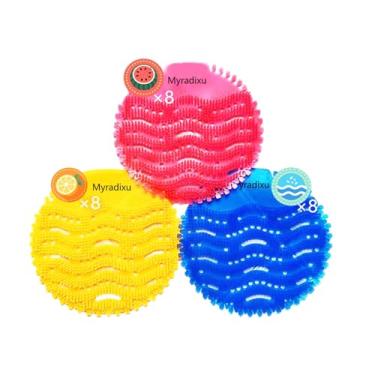 Imagem de Absorventes de mictório masculinos para banheiro, pacote com 24 desodorizador descartável de tela de mictório com protetor anti-respingos | Melancia, Limão, Aroma Fresco | Alternativa de protetor de