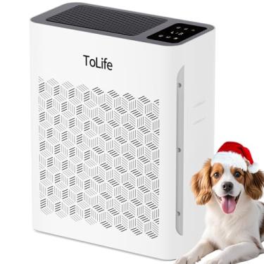 Imagem de ToLife Purificadores de ar para casa grande sala de até 1095 pés² com visor PM 2,5 sensor de qualidade do ar, modo automático, temporizador, purificador de ar HEPA para filtros de quarto, fumaça