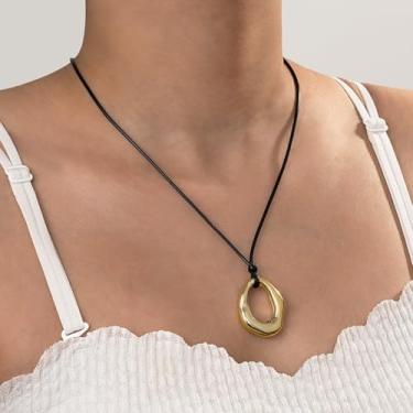 Imagem de Colar de ouro grosso Boho para mulheres, corrente de declaração, joias grossas, presentes de amizade para mulheres, presentes de Natal, Medium, Latão, Sem Pedra Preciosa