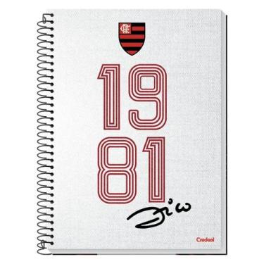 Imagem de Caderno 1M Zico Universitário Flamengo Escolar 80F Capa Dura, 1981