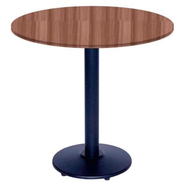 Imagem de Mesa Zeta Ferro Preto 75 Cm (alt) Disco Redondo Tampo Mdp Redondo 70 Cm (larg) X 2,5 Cm (alt) Walnut
