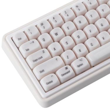 Imagem de Tsungup Teclas MOA, 136 teclas fofas de cerâmica texturizadas, personalizadas, 60% 75%, conjunto de teclas brancas minimalistas, capas de teclas, teclado para teclados mecânicos Cherry Gateron MX