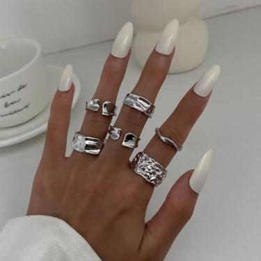 Imagem de Conjunto de anéis empilháveis boêmios para mulheres, anéis de articulação ajustáveis, joias empilháveis, presentes de natal presentes de amizade para mulheres dia dos namorados, Medium, Latão, Sem