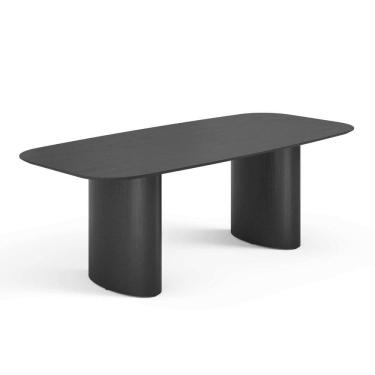 Imagem de Mesa De Jantar Orgânica Tivoli 240cm X 110cm 9 Lugares Lamina Cinamomo Preto