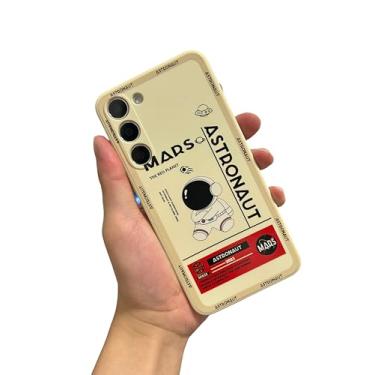 Imagem de Yonds Queen Capa fofa para Samsung Galaxy S24+, desenho animado astronauta espaço lua foguete design elegante capa protetora à prova de choque mulheres meninas (branco, Samsung Galaxy S24+)
