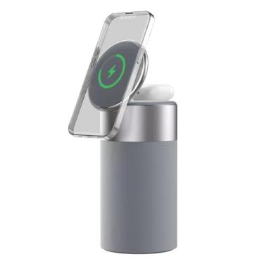 Imagem de Caixa de Som BT com Carregamento Sem Fio e Luz Noturna Carregador Multifuncional Lâmpada LED Suporte para Celular Portát