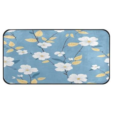 Imagem de STAYTOP Lindas flores pequenas tapetes de cozinha, tapetes antiderrapantes laváveis acolchoados poliéster antifadiga conforto alpendre tapete de chão capacho decoração de casa de fazenda 39 × 20