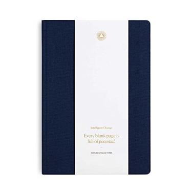 Imagem de Intelligent Change Caderno premium – Azul-marinho – Caderno de capa dura forrada para escola e trabalho – Bloco de notas em branco para anotações, listas de tarefas e escrita criativa – incentiva a produtividade e a mindfulness