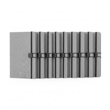 Imagem de Caderno de Anotações com Capa Dura, Tecido Poliéster, Fechamento em Metal, 80 Folhas Pautadas, 21,4x14,5x1,5cm (10, Cinza)