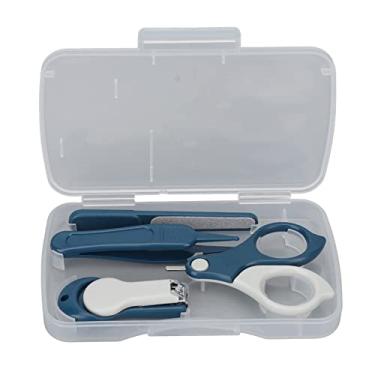 Imagem de CUOFYUNL Kit de unhas para bebês, bonito, seguro e prático, conjunto de manicure, cortando unhas sem rebarbas para casa, crianças e bebês (Azul)