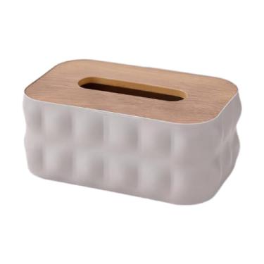 Imagem de SiaBiced Porta-lenços, Organizador de Lenços de Papel, Suporte para Lenços, Dispensador de Guardanapos, Material: PP E MDF, Adequado para Vestiários E Escritór, Cinza, Tamanho real