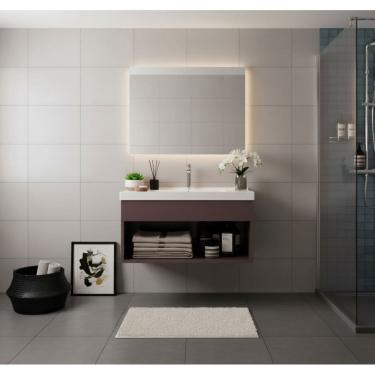 Imagem de Gabinete Armário para Banheiro 60cm MDF com Cuba - Zoff Gianduia