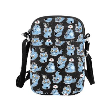 Imagem de MNIGIU Bolsa tiracolo com tema de tigre para amantes de anime Otaku Stuff Bolsa de ombro de animal presente inspirado em anime, Bolsa tiracolo preta para animais, Engraçado