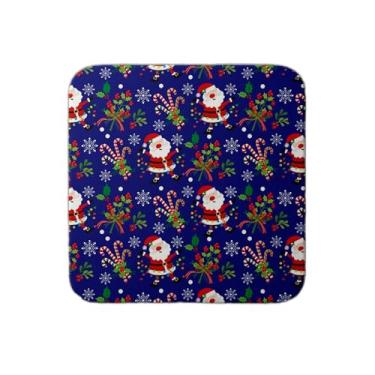 Imagem de Ladrilho Decorativo de Cerâmica Natalino com Estampa de Cana-de-Açúcar e Coroa de Flores