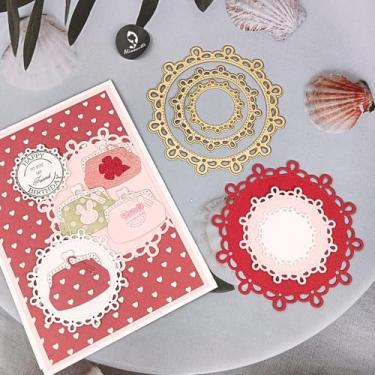 Imagem de Alinacutle Golden Cut Dies corte de metal cortado para embalagem de presente, papel artesanal, fazer cartões, scrapbooking e álbuns, decoração de presentes de férias (moldura de assentamento de flores