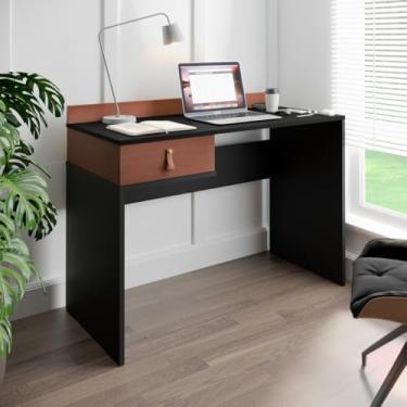 Imagem de Escrivaninha para Home Office com Gaveta – Mesa Compacta para Estudo e Trabalho(Preto Cedro)