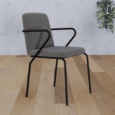 Imagem de Conjunto 4 Cadeiras de Jantar C/Braços Bloom Fendi Cinza City Est.preta