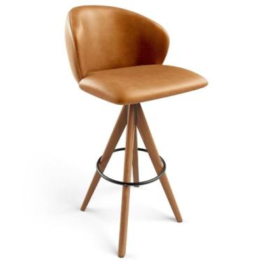 Imagem de Banqueta Alta Giratória Bar Cozinha Sala de Jantar Bar Mia L02 Couríssimo Whisky - Lyam Decor
