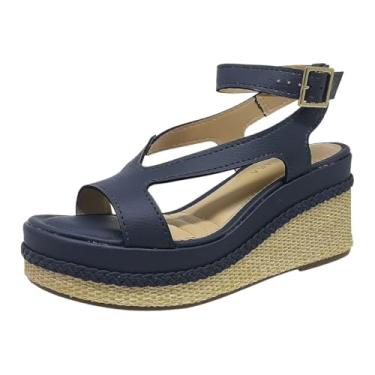 Imagem de Sandália Feminina Anabela Plataforma Tramado Leve Tanara