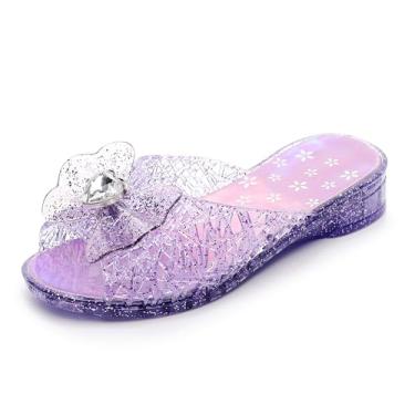 Imagem de Pajeelo Sandálias Jelly para meninas, vestido de princesa, inspiradas em Frozen Elsa, sapatilhas, dança, cosplay, rainha da neve, aniversário, chinelos transparentes de verão para meninas, crianças