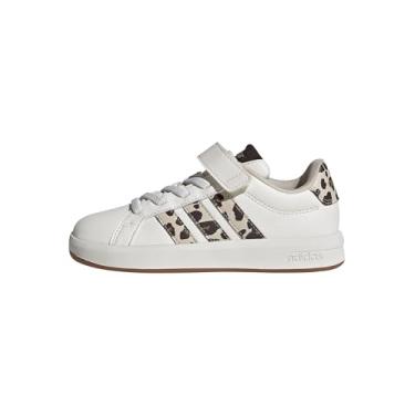 Imagem de adidas Tênis infantil unissex Grand Court 3.0 El C, Branco, 12.5 Little Kid