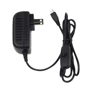 Imagem de Fonte De Alimentação Laranja 5V 3A Com Botão De Interruptor Micro USB 