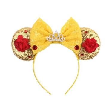 Imagem de Tiara De Orelhas De Rosa Encantada Da Disney Para Meninas, Coroa De Be
