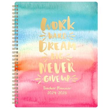 Imagem de Teacher Planner 2022-2023 - Planner for Academic Year, Jul 2022 - Jun 2023, 8" x 10", Lesson Plan Organizer, Flexible Colorful Hardcover with Twin-Wire Binding