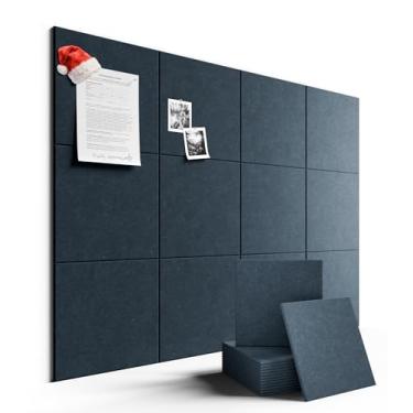 Imagem de Fluxynara Quadro de avisos grande de feltro 122 cm x 91 cm Alternativo para quadro de cortiça - pacote com 12 com 70 abas adesivas removíveis seguras, quadros de cortiça para paredes, quadro de