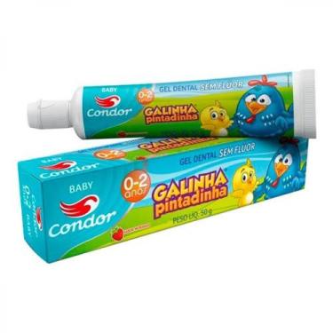 Imagem de Gel Dental galinha pintadinha Condor Kids sem Flúor Morango 50g de 0 a