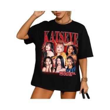 Imagem de Camiseta Unissex Oversized Retro Katseye Beautiful Chaos Kpop Com Esta