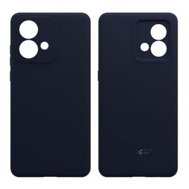 Imagem de Capa Silicone Aveludada Compatível Motorola Moto G84 com Proteção de Câmera (AZUL MARINHO)