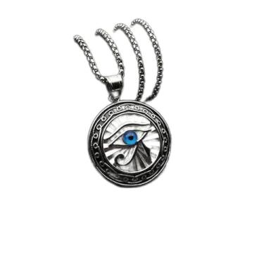 Imagem de DAXWEV Colar Olho de Hórus Olhos Malignos Azuis, Colar de Corrente Olho de Hórus, Amuleto Punk Feminino e Masculino (Estilo Mitologia do Egito Antigo)