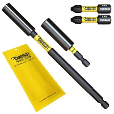 Imagem de 4 peças SabreCut SCRK1 Magnetic 6 cm e 5 63/64" suportes de impacto profissionais com 2 x 1 7/64" PZ2 brocas de impacto compatíveis com Dewalt, Milwaukee, Makita, Bosch e outros