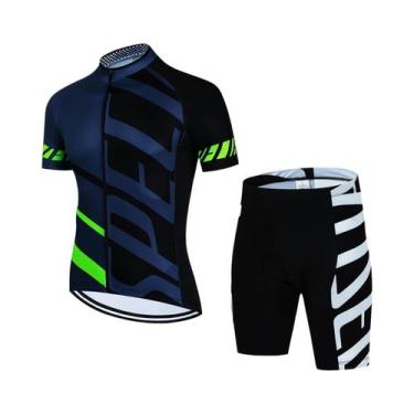 Imagem de Conjunto De Camiseta E Shorts De Ciclismo Preto 2025 Para Homens E Mul