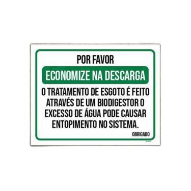 Imagem de Placa Sinalização - Economize Na Descarga Biodigestor 27X35