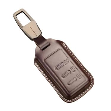 Imagem de Capa para chave de carro compatível com Subaru WRX Mrxsti Forester XV Legacy Outback Impreza 2011 2014 feita à mão em couro genuíno com capa remota(Brown)