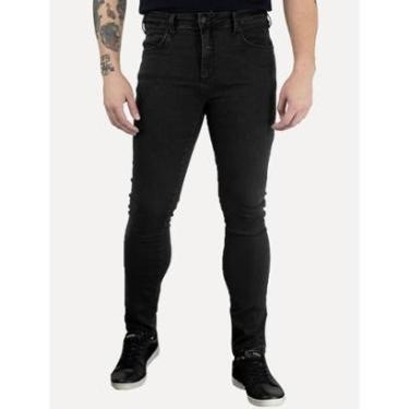 Imagem de Calça Colcci Jeans Masculina Super Skinny Denim Stone Preta-Masculino