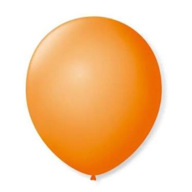 Imagem de Balão liso n7 com 50 unidades são roque, Laranja Mandarim