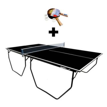 Imagem de MESA DE PING PONG MDP 15mm 1087 KLOPF COR PRETA C/ RODAS, SUPORTE E RE