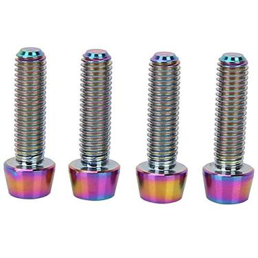 Imagem de CUOFYUNL 4pcs M5 * 18mm Parafusos cônicos de liga de titânio Parafusos fixos para haste de mountain bike