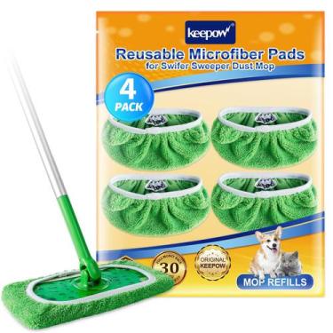 Imagem de Recargas de almofadas úmidas reutilizáveis para o Swiffer Sweeper Mop,